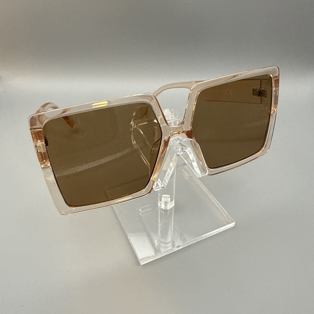 PRINCESS POLLY NEW HOLLYWOOD BAROQUE ORANGE TRANSLUCENT XXL SQUARE SUNGLASSES